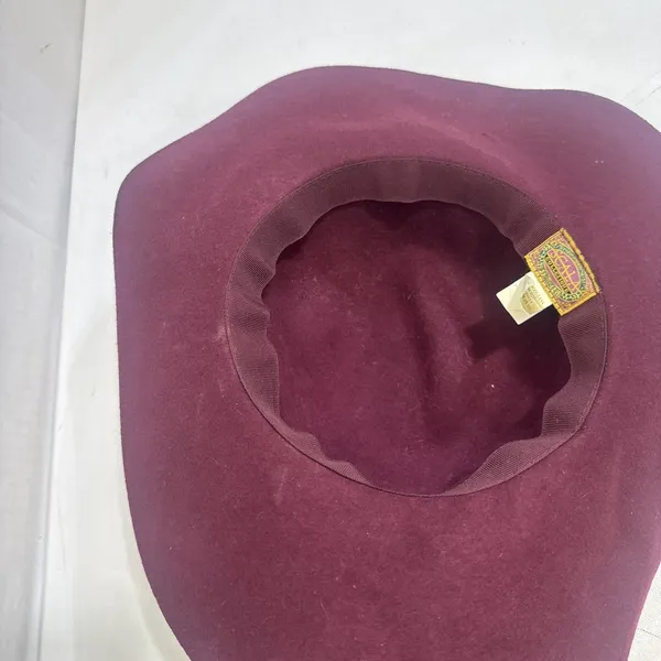 Scala Collezione Felt Floppy Wide Brim Band One Size 100% Wool Burgundy Hat - Image 4