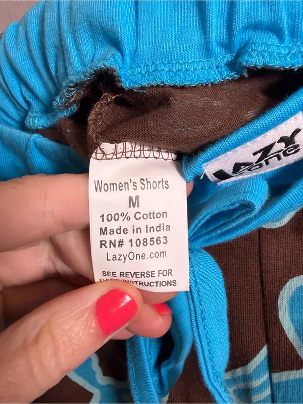 Lazy One PJ Shorts brown with moose print NWT - Image 4