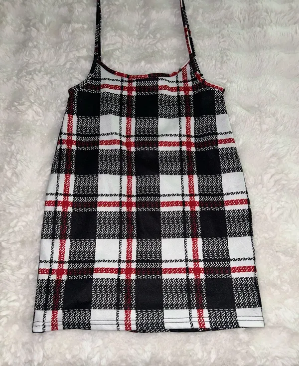 Amazon NWOT Plaid Cami Mini Dress - Image 10