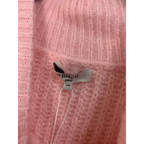 FRNCH Mock Neck LIGHT PINK‎ ribbed Sweater size S/M NWT $94 - Image 4