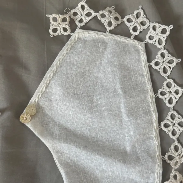 Vtg Handmade White Lace Collar Removable Crochet Trim‎ Cottagecore O/S Bib Neck - Image 4