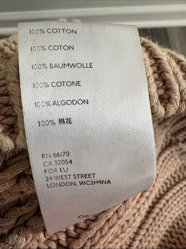 Free People Tan Knitted Chunky Cropped Sweater, Medium - Image 13