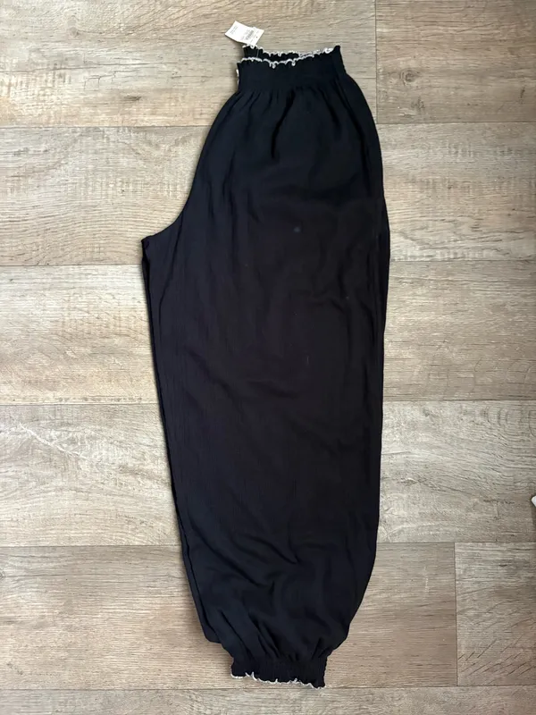 NWT Aerie Pointelle Balloon Pajama Pant in Black Sz XS - Image 6