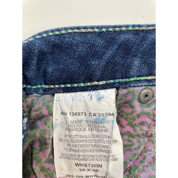 Rock 47 By Wrangler Women's Blue Jeans Flared Ultra Low rise Size 30x30 SKU 5402 - Image 7