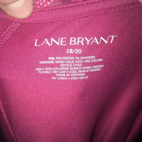 Lane Bryant raspberry pink 18/20 lace detail blouse - Image 3