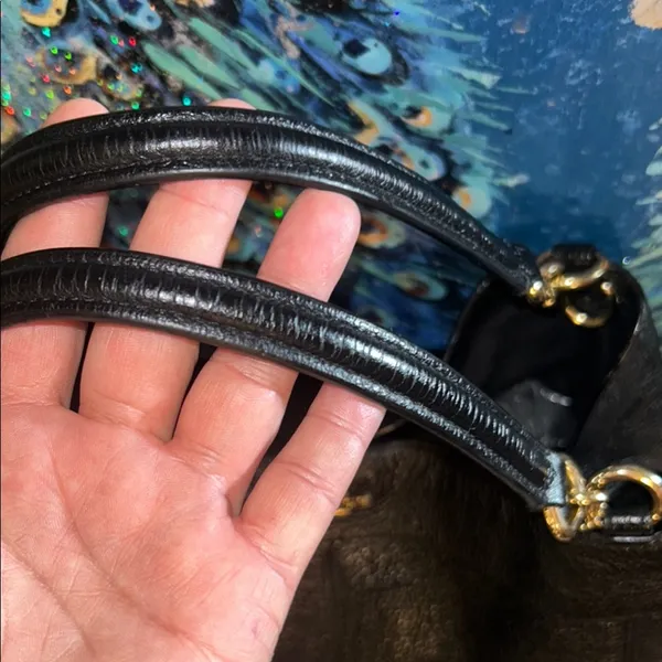 Coach Lexy Black Pebbled Leather Shoulder Bag - Image 2