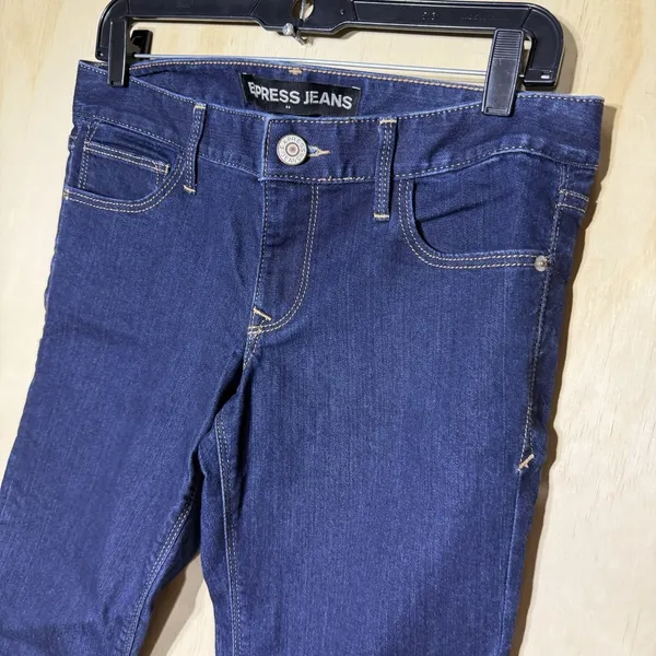 Express Stella Low Rise Skinny Jeans Women's 6S Dark Wash Stretch Denim Pants - Image 2