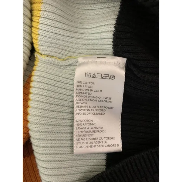 Urban Outfitters Womens L Striped Ribbed Sweater Y2K Retro Colorblock Pullover - Image 4