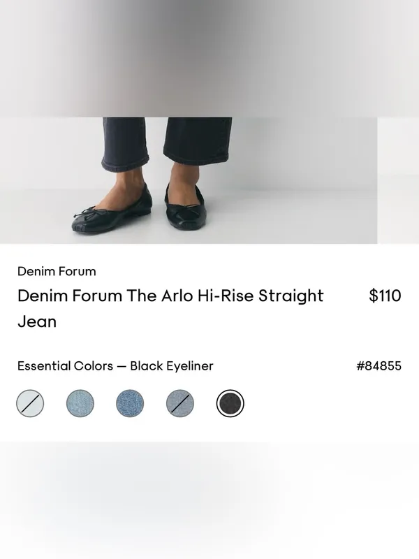 Aritzia Denim Forum Arlo High Rise Straight Jeans Black 27 - Image 4