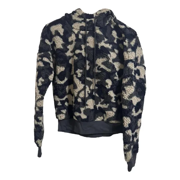Z by Zella Green‎ Urban Camo Print Faux Shearling Pullover Hoodie Small NEW - Image 2