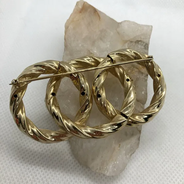 Vintage Lot of 3‎ Gold Tone Pin Brooch Circular Round Napier Interlocking Circle - Image 5