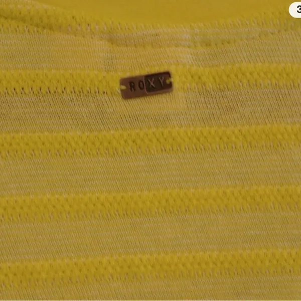 Roxy Yellow Striped Long Sleeve Top size small - Image 9