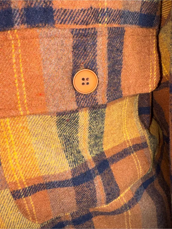 SheIn Plaid Trench Coat in Mustard & Brown - Image 6