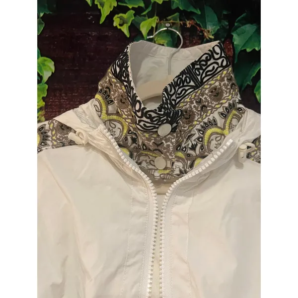 Free People She Fly Jacket Coat White Hood Layered Embroidered Aztec XS Oversize - Image 9