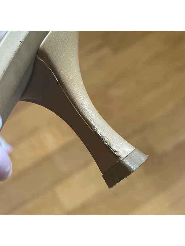 Stuart Weitzman Leather Mules Sandals open toe Beige Tan Sz 8 - Image 15