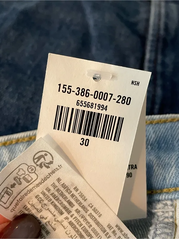 Abercrombie Womens 90s Straight Jeans 30 Ultra High Rise Light Wash NWT 10R - Image 7