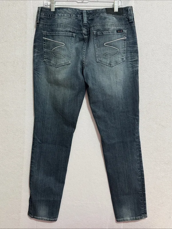 7 For All Mankind Women's Skinny Jeans - Dark Grey Blue Wash - Image 5