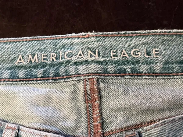 American Eagle Outfitters Skater Jeans Womens 4 Two Tone Wide Leg Distressed - Image 8