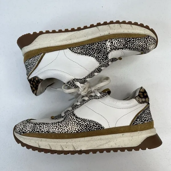 Madewell MWL Size 7.5 Kickoff‎ Trainer Sneaker Leather Calf Hair Lace Up Shoes - Image 4