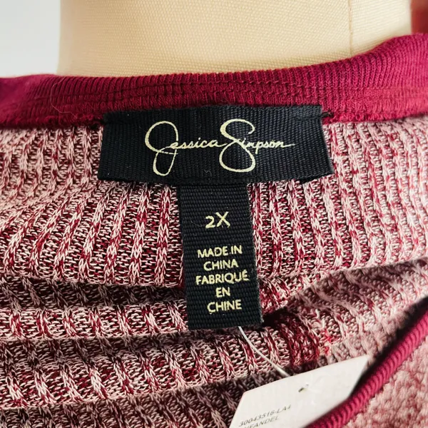 Jessica Simpson Zinfandel Ionna Ongoing Bell Sleeve Ribbed Henley Top- 2X- NWT - Image 6