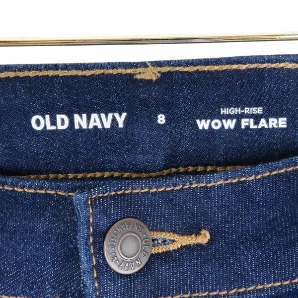 Old Navy High Rise Wow Flare Jeans Dark Wash High Waist Jeans Flared Size 8 - Image 6
