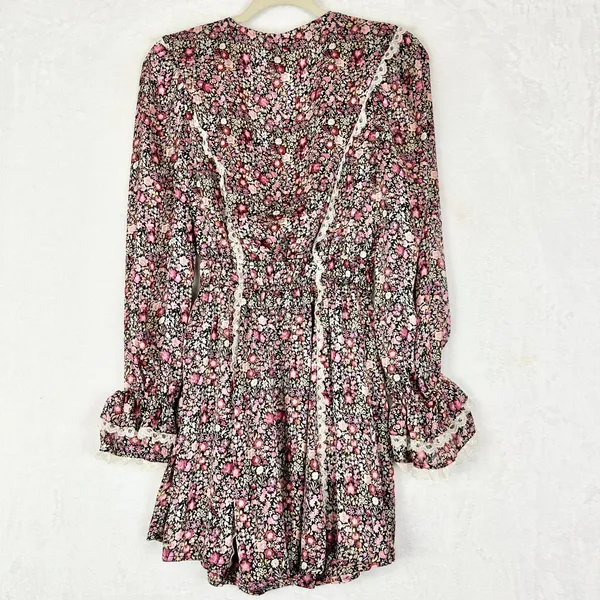 For Love & Lemon Grace Mini Dress Size Small Floral Lined Boho Prairie Feminine - Image 5