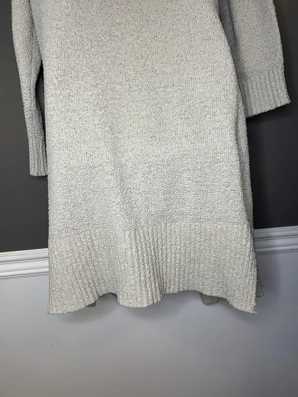 UGG Cardigan Sweater Womens Large Gray Hooded Open Front Chunky Knit Pockets - Image 8
