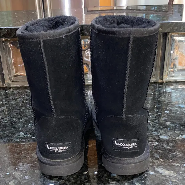 Classic Short Black Suede Boots Size 8 - Image 5