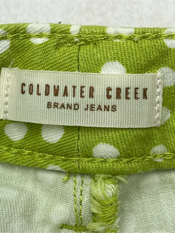 Coldwater Creek Women's Green White Polka Dot Cotton Blend Skinny Pants Size 4 - Image 10