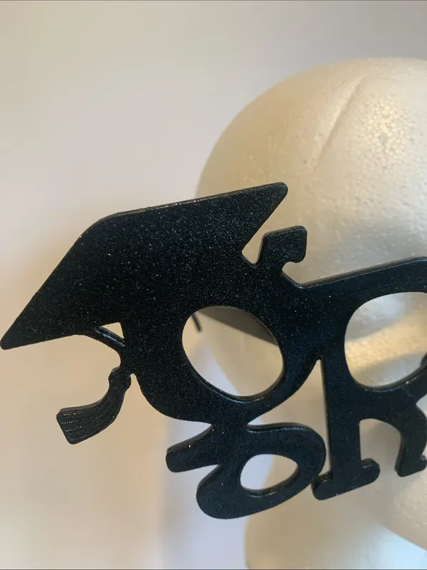 Black 'Grad' Sparkly Novelty Glasses - Graduation Party Prop - Image 2