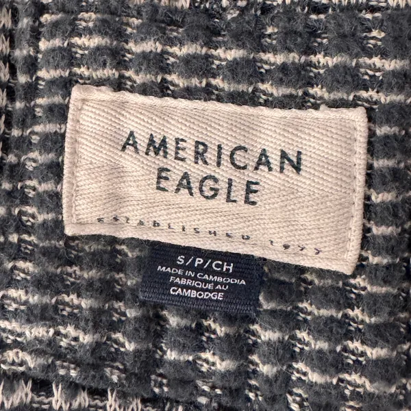 American Eagle Small Big Hug Sweater Waffle Knit V-Neck Oversized Long Sleeves - Image 8