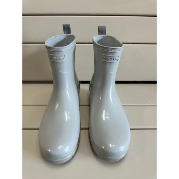 Hunter Refined Low Heel Biker Gloss Duo Waterproof Rain Boots 8 - Image 3