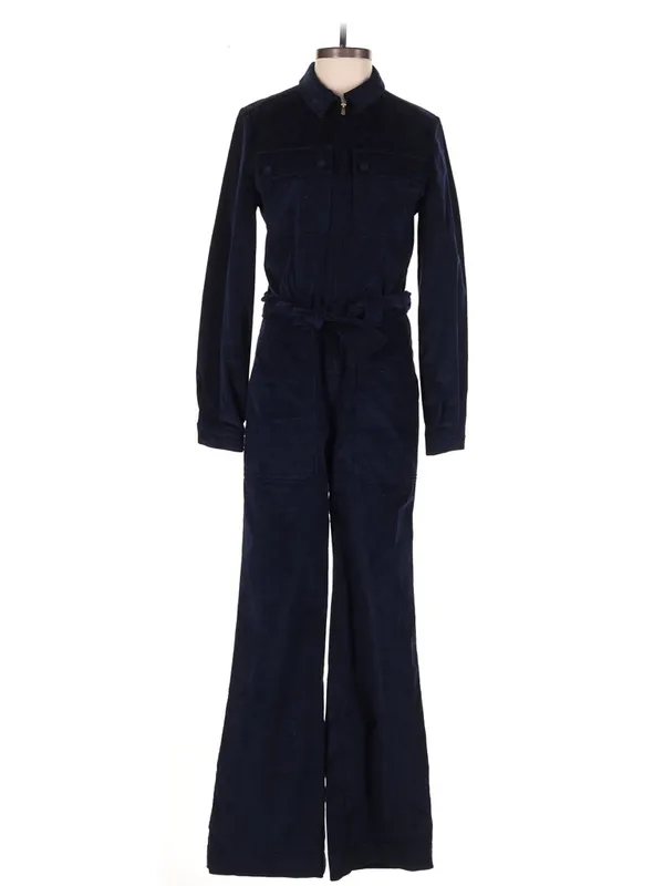 Sezane Bob jumpsuit in navy corduroy - Image 4