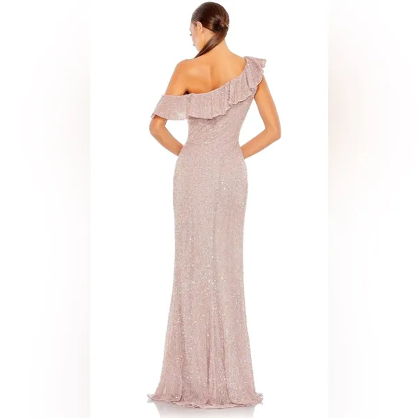 NEW MAC DUGGAL Sequined Drop Shoulder Trumpet Gown 18 - Image 4