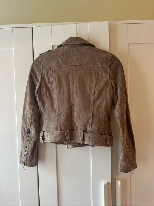 Blank NYC Taupe Suede Moto Jacket with Belt - Image 2