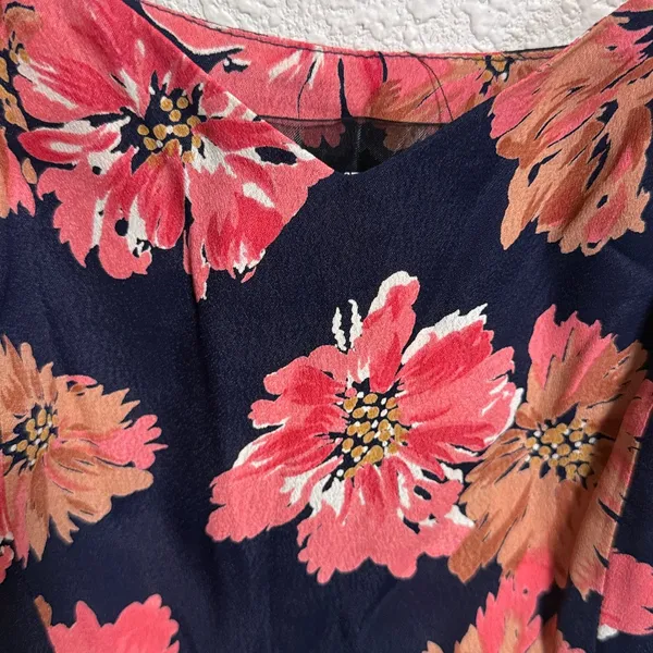 Reformation Floral Crop Camisole Navy Blue Pink Orange Size 0‎ NWOT - Image 3