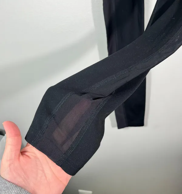 Black Mesh Panel Detail Athletic Athleisure Leggings Pockets Small S - Image 4