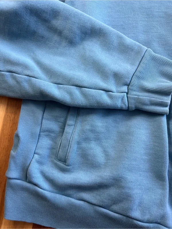 Adidas Skateboarding Quarter Zip Sweatshirt XL Blue Mock Neck Pullover Logo - Image 4