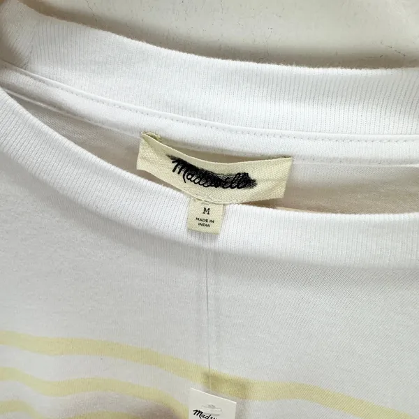 Madewell The Perfect Tie-Waist Tee in Allday Jersey Striped Pineapple M NWT - Image 10