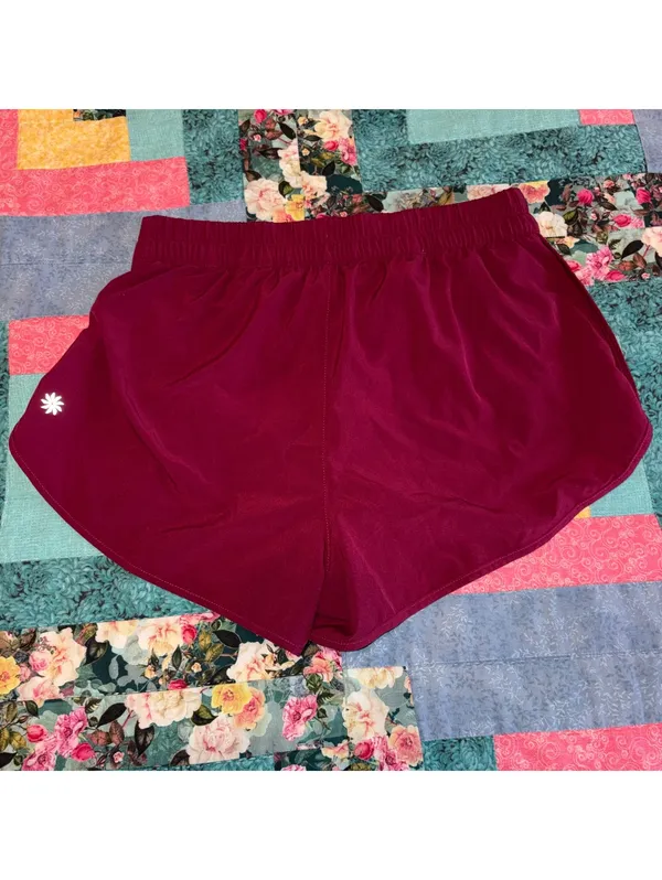 Athleta $50 Run Woman’s XXS Athletic Shorts in Burgundy, Training/Running - Image 2