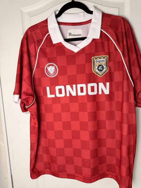 No Boundaries Red Soccer Jersey with White Accents - Image 4