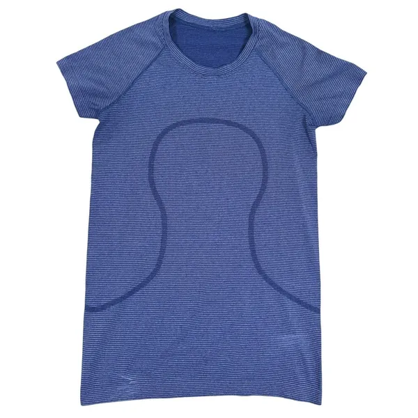 Lululemon Swiftly Tech Short Sleeve Shirt Size 6 Blue Hip Length Run Yoga Gym - Image 2