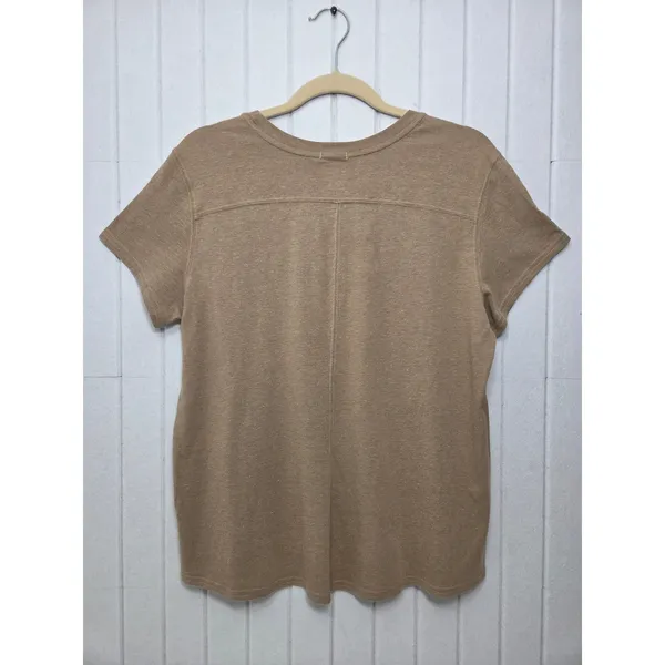 Brooks Distance Graphic Short Sleeve Shirt Heather‎ Oatmeal Run Happy. Size L - Image 4