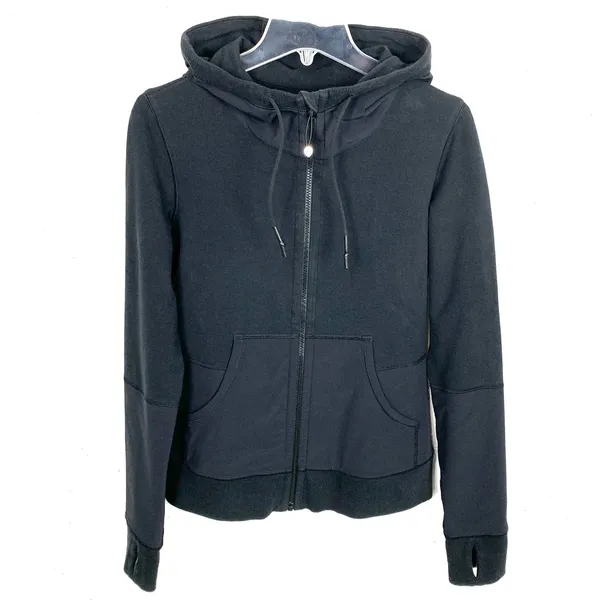 Lululemon Voyage Hoodie Stretch French Terry Yoga Boardshort Fabric Black 8 - Image 3