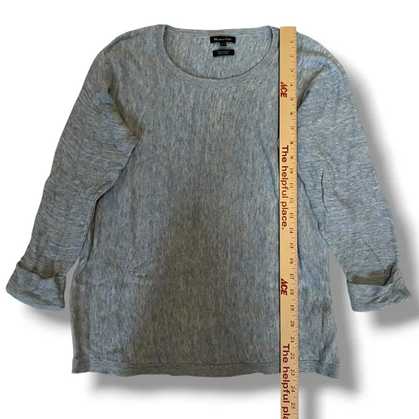 Massimo Dutti Blue Cotton Knit Sweater Women’s M Lightweight‎ Crewneck - Image 4
