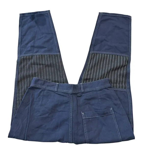 Sandrine Rose NWT Pants Women's 27 Navy Patchwork Workwear Indie Utility Ankle - Image 4