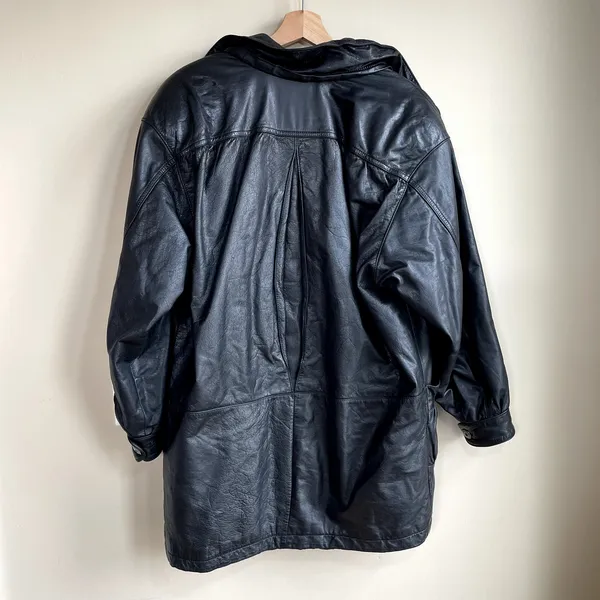 Jacqueline Ferrar genuine‎ leather jacket heavy vintage front pockets women's XL - Image 8