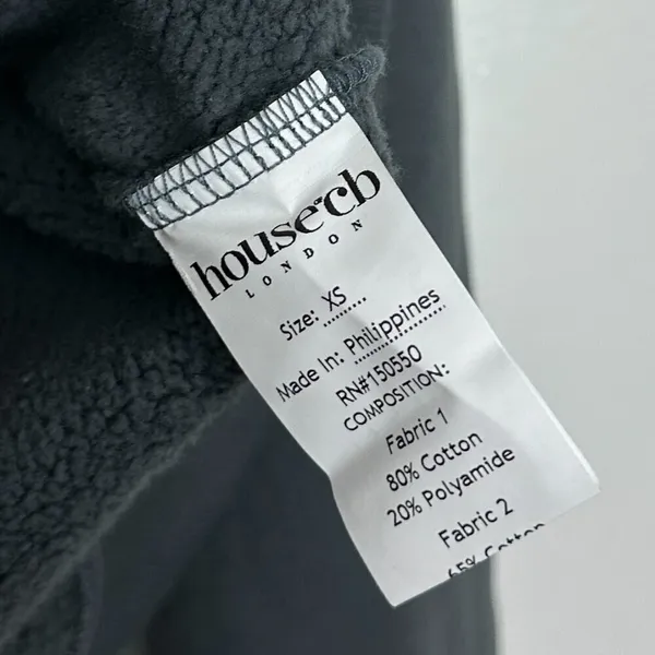 HOUSE OF CB Mirage Cotton Blend Hoodie in Slate Size X-Small - Image 9