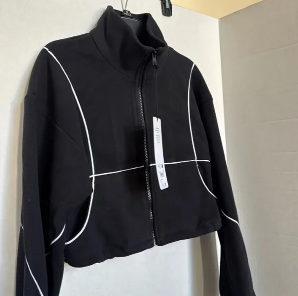 Alo Yoga Polar Fleece Game Time Full Zip Jacket Black Athletic small - Image 2