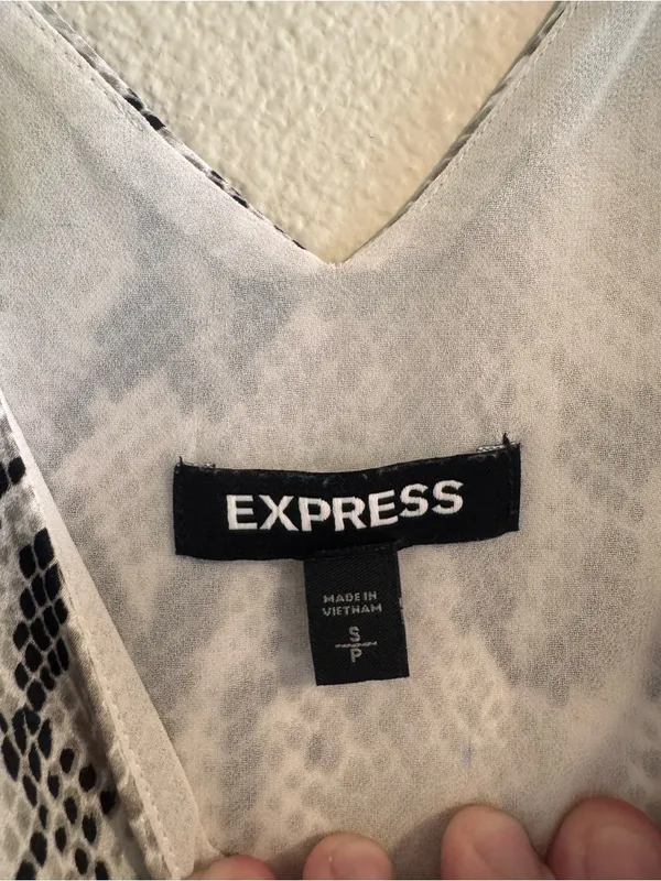 Express Snake-Print Slip Cami - Black & Gray - Image 2
